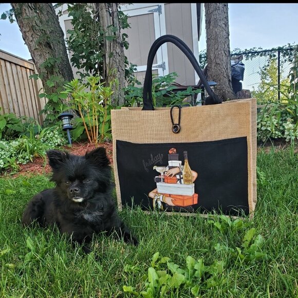 Custom Canvas Tote Bag, Large Size - Friday Theme, Black or Cream Tote - Picture 11 of 16